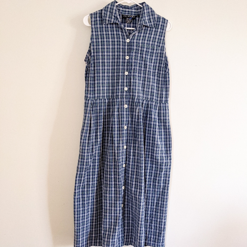 Vintage plaid button down dress